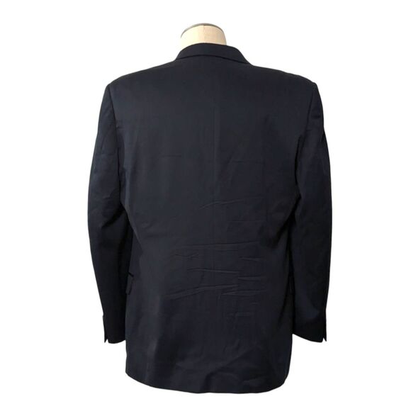 VTG Enrico Canali 44L Blazer Sport Coat Double Breasted Blue Black Designer EUC - Picture 3 of 9